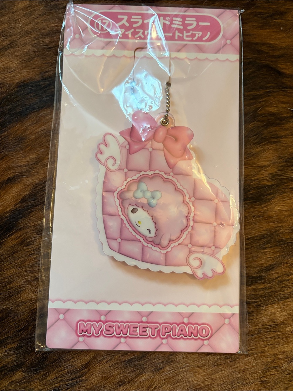 Sanrio Pink Bow Keychain and Mirror